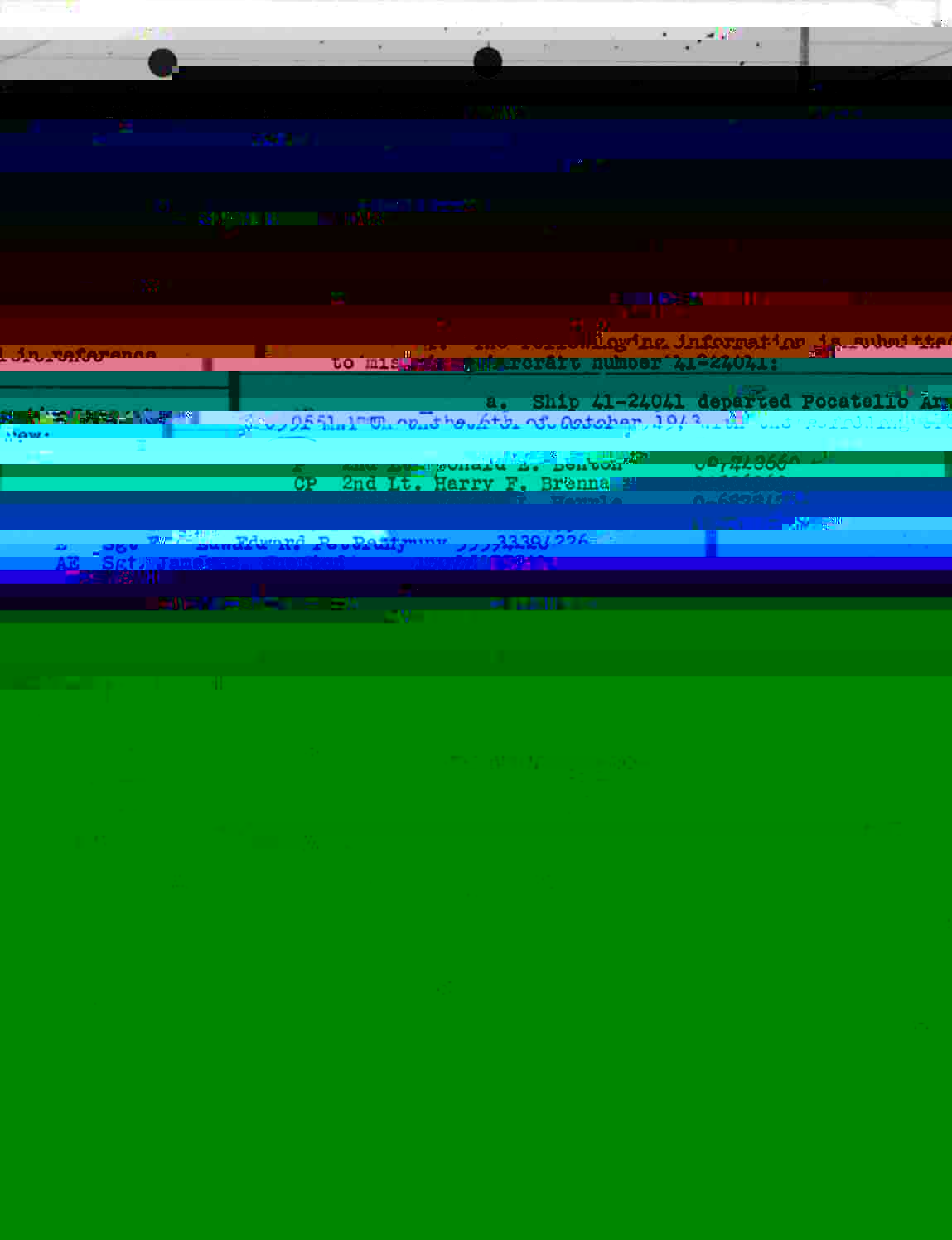 Missing Aircraft Report 1