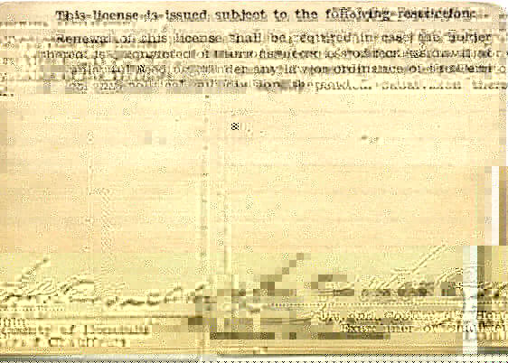 Territory of Hawaii Drivers Permit Two